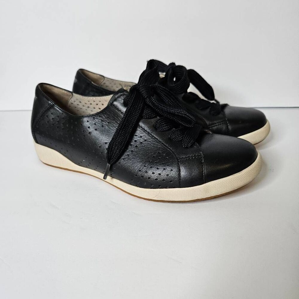 Dansko Orli black nappa leather sneakers.  Size 40.